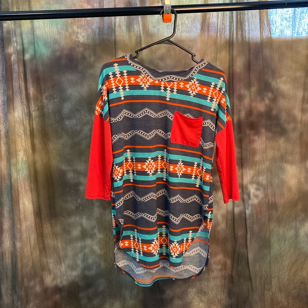 Multi colored Aztec style shirt